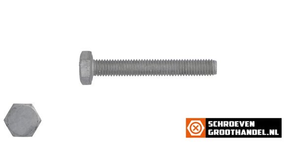 Tapbouten M10 x 40mm thermisch verzinkt DIN933 100 stuks