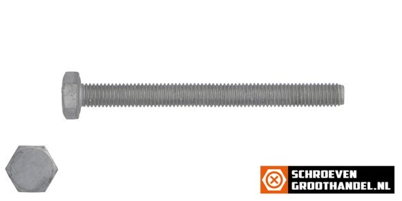 Tapbouten M12 x 90mm thermisch verzinkt DIN933 50 stuks