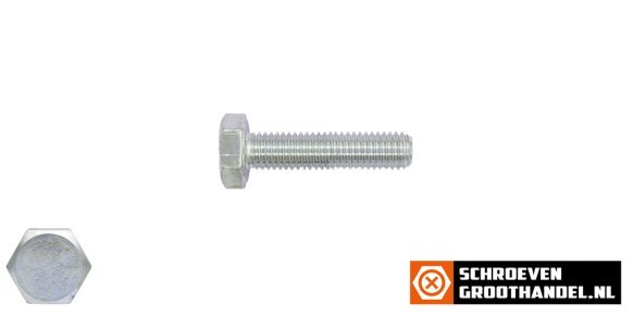 Tapbouten M16 x 35mm verzinkt DIN933 50 stuks