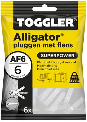 Toggler Alligator pluggen met flens AF 6 stuks