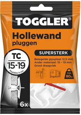 Toggler hollewandpluggen TC 15-19 mm 6 stuks
