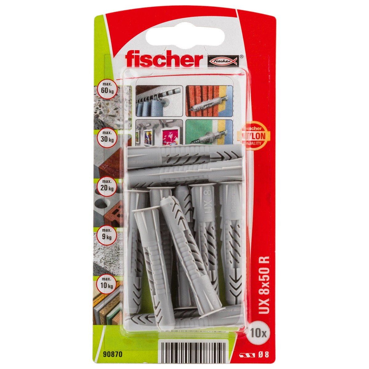 Universeelpluggen UX8x50 R met rand 10 stuks