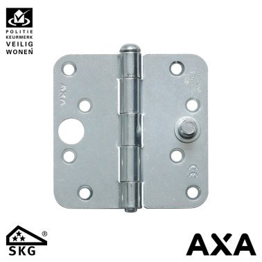  VEILIGHEIDSSCHARNIER 89X89MM ONGELAGERD STAAL RONDE HOEK SKG AXA