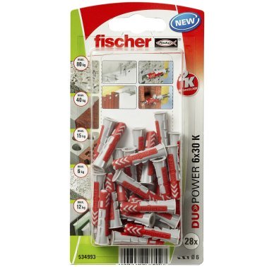 Fischer Duopower pluggen 6x30mm 28 stuks