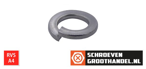 Veerringen M14 RVS A4 DIN127B 100 stuks