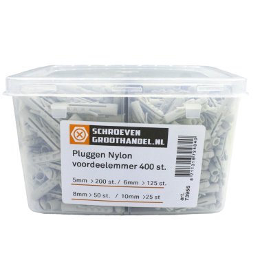 Voordeelemmer nylon pluggen 400 stuks