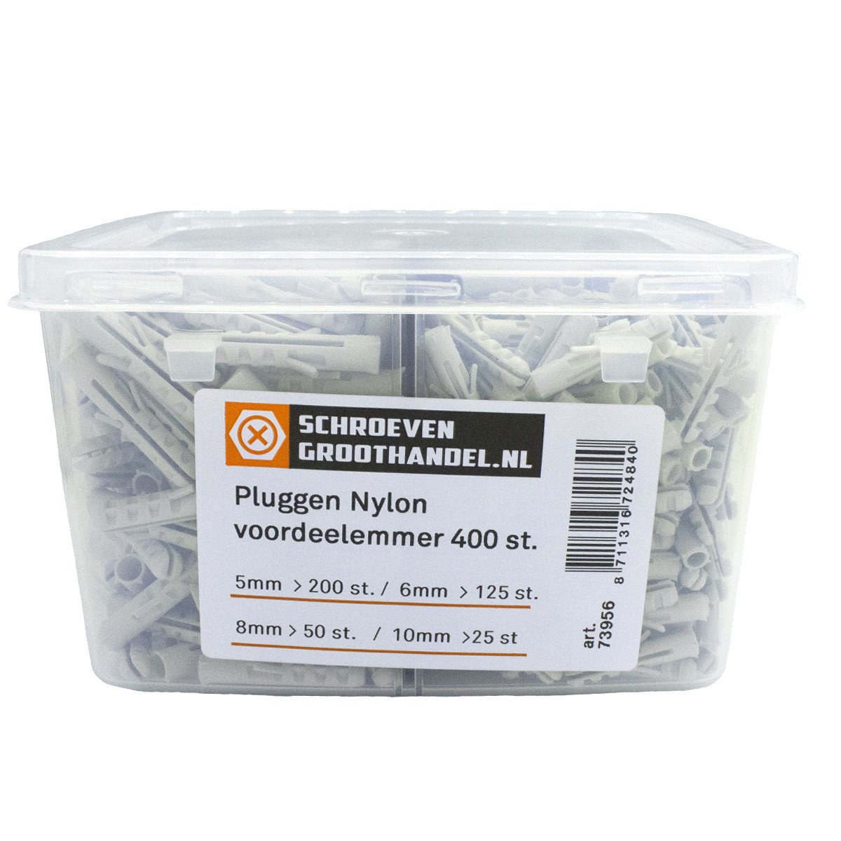 Voordeelemmer nylon pluggen 400 stuks