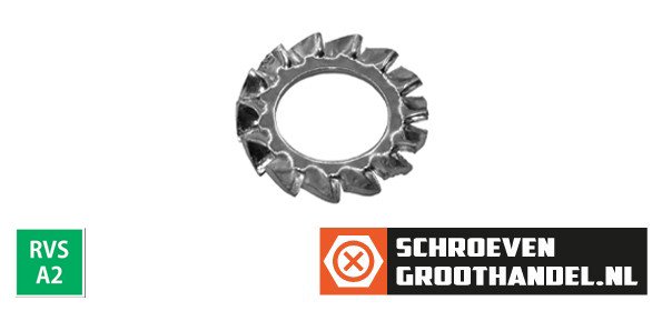 Waaier-veerringen M8 RVS A2 DIN6798A 200 stuks