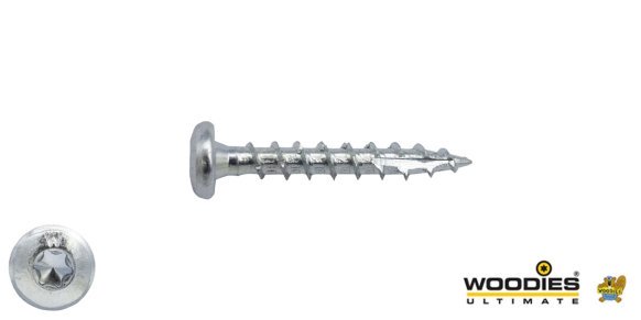 Woodies Cilinderkopschroeven verzinkt TORX-15 3,5x25mm 200 stuks 