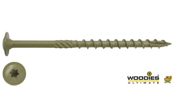 Woodies Tellerkopschroeven Shield TORX-40 8x140/80mm deeldraad 50 stuks