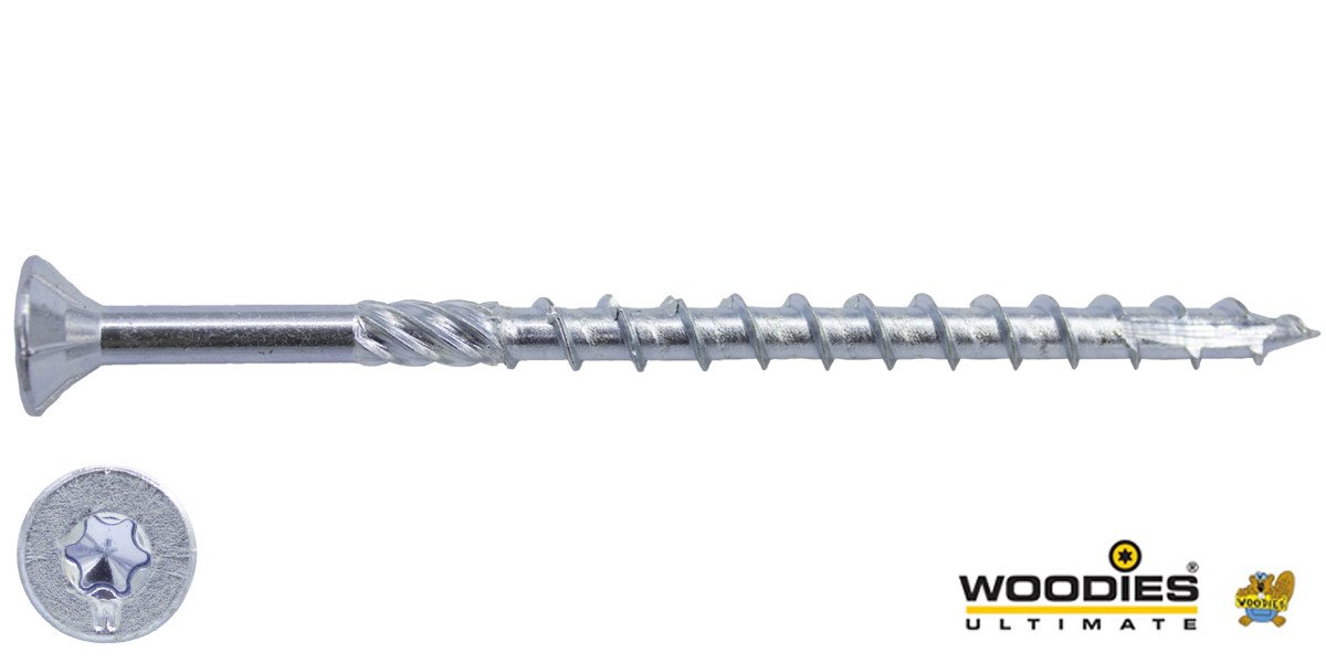 Woodies schroeven verzinkt TORX-40 platkop 8x280/80mm deeldraad 50 stuks