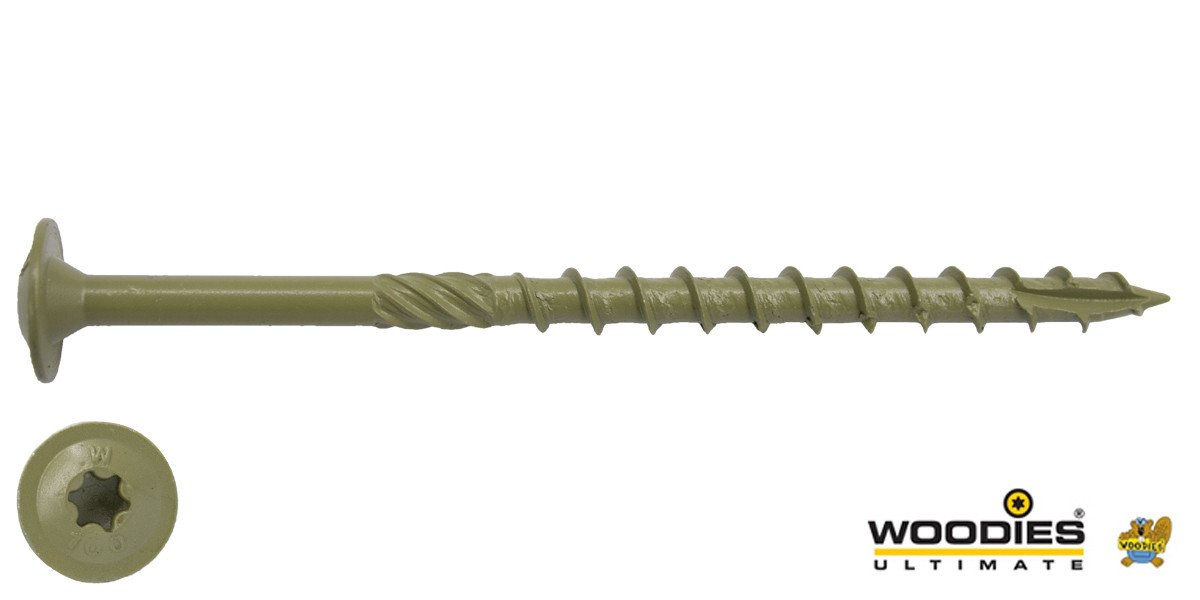 Woodies Tellerkopschroeven Shield TORX-30 6x80/50mm deeldraad 100 stuks