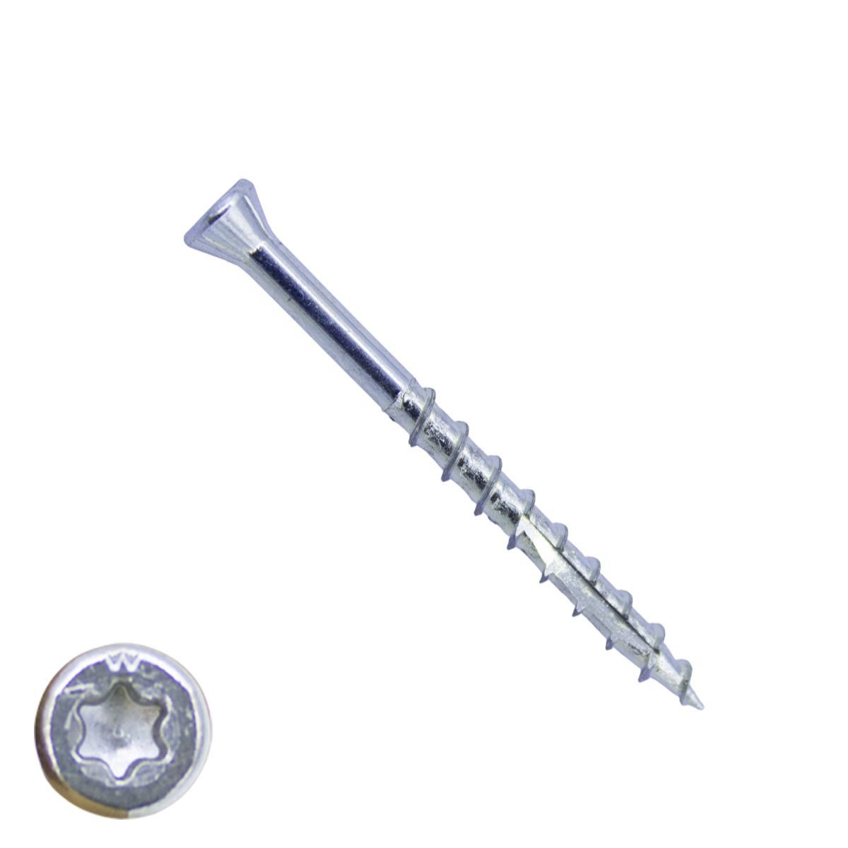 Woodies glaslatschroeven verzinkt TORX-10 platkop 3,5x40/26 deeldraad 200 stuks