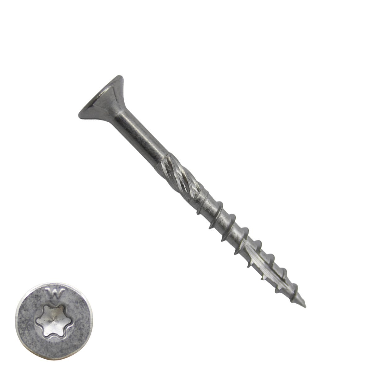 Woodies schroeven RVS A2 TORX-20 platkop 4x40/24mm deeldraad 200 stuks