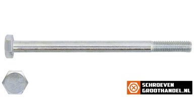 Zeskantbouten M8 x 100mm verzinkt DIN931 100 stuks
