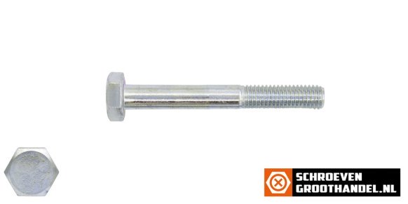 Zeskantbouten M5 x 60mm verzinkt DIN931 200 stuks