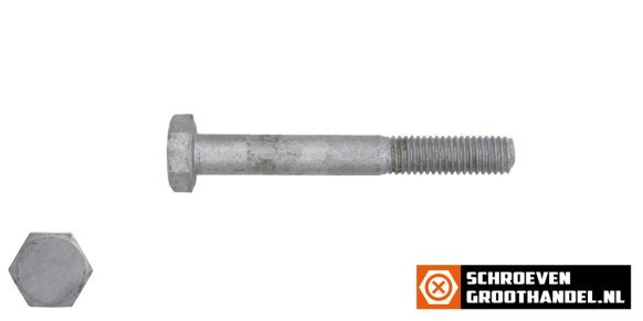 Zeskantbouten M8 x 50mm thermisch verzinkt DIN931 200 stuks
