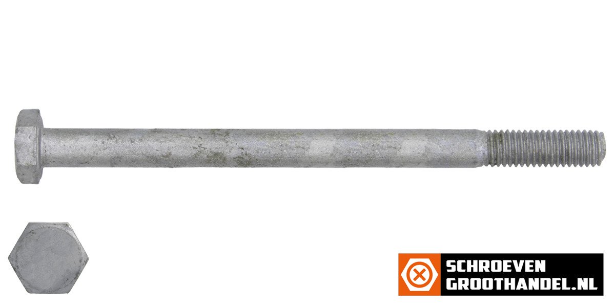 Zeskantbouten M10 x 140mm thermisch verzinkt DIN931 50 stuks