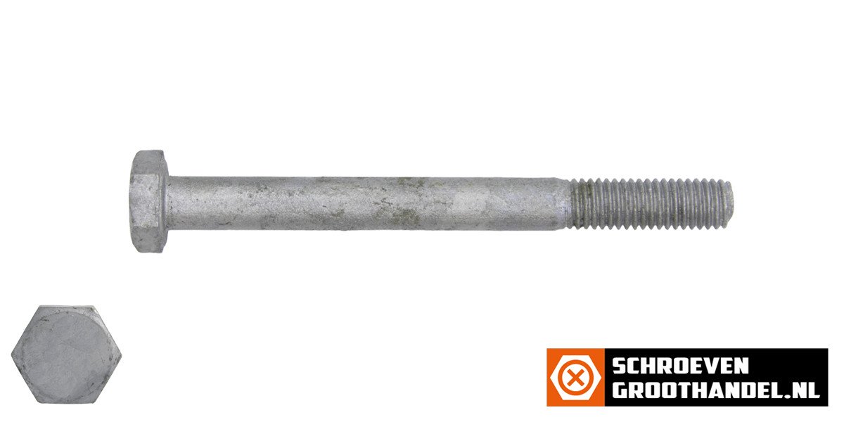 Zeskantbouten M12 x 80mm thermisch verzinkt DIN931 50 stuks