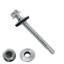 Boorschroeven verzinkt 5,5x50mm met EPDM Ring 16mm zeskantkop DIN 7504-K 250 stuks