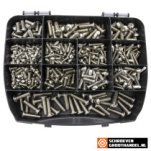 Assortimentskoffer laagbolkopbouten ISO7380 M5-M6-M8 rvs A4 (AISI-316) 415-delig