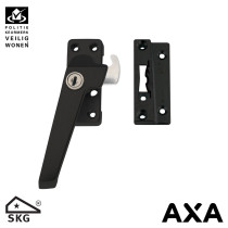 AXA raamsluiting 3319 met ventialtienok en cilinderslot links zwart SKG*