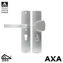Anti kerntreksbeslag AXA curve plus knop-kruk pc55 geslepen alu SKG***