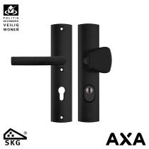 Anti kerntreksbeslag AXA curve plus knop-kruk pc72 geslepen zwart SKG***