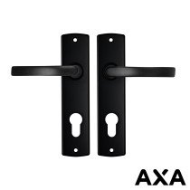 Deurbeslag zwart AXA op schild pc72
