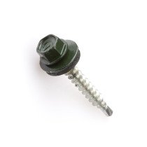 Profielplaatschroef Zelfborend verzinkt 4,8x35mm Alu ring 14mm Groen 200 stuks