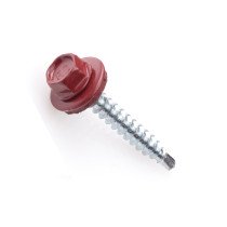 Profielplaatschroef Zelfborend verzinkt 4,8x35mm Alu ring 14mm Oxiderood 200 stuks