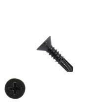Boorschroeven zwart verzinkt 3,9x13mm platkop philips DIN 7504-P 200 stuks