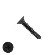 Boorschroeven zwart verzinkt 3,9x16mm platkop philips DIN 7504-P 200 stuks