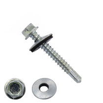 Boorschroeven verzinkt 5,5x38mm met EPDM Ring 16mm zeskantkop DIN 7504-K 500 stuks