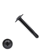 Boorschroeven zwart verzinkt 4,2x25mm flenskop philips DIN 7504-P 200 stuks
