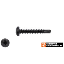 Boorschroeven zwart verzinkt 4,2x38mm cilinderkop philips DIN 7504-N 200 stuks