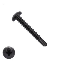 Boorschroeven zwart verzinkt 4,8x38mm cilinderkop philips DIN 7504-N 200 stuks