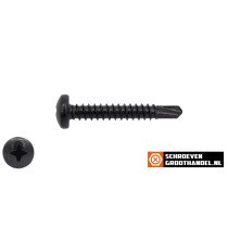 Boorschroeven zwart verzinkt 4,2x32mm cilinderkop philips DIN 7504-N 200 stuks