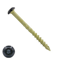 Dynaplus gevelschroeven 4x50mm deeldraad ar-coating bronze cilinderkop zwart torx 200 stuks