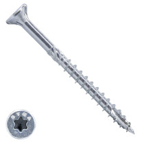 Dynaplus constructieschroeven 6x130mm deeldraad verzinkt platkop met snijpunt torx 100 stuks