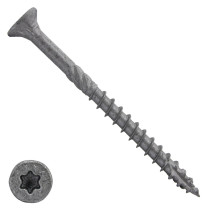Dynaplus constructieschroeven 6x140mm deeldraad ar-coating grijs platkop met snijpunt torx 100 stuks