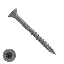 Dynaplus constructieschroeven 6x60mm deeldraad ar-coating grijs platkop met snijpunt torx 100 stuks