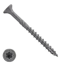Dynaplus constructieschroeven 6x70mm deeldraad ar-coating grijs platkop met snijpunt torx 100 stuks