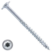 Dynaplus houtbouwschroeven 8x180mm deeldraad verzinkt discuskop met snijpunt torx 50 stuks
