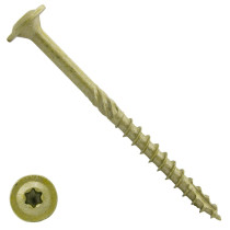 Dynaplus houtbouwschroeven 8x350mm deeldraad ar-coating bronze discuskop met snijpunt torx 50 stuks