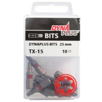 Dynaplus bit TORX-15 ROOD 25mm 10 stuks