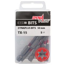 Dynaplus bit TORX-15 ROOD 50mm 5 stuks