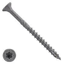 Dynaplus constructieschroeven 6x120mm deeldraad ar-coating grijs platkop met snijpunt torx 100 stuks
