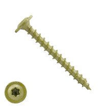 Dynaplus houtbouwschroeven 6x50mm ar-coating bronze discuskop met snijpunt torx 100 stuks