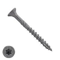 Dynaplus constructieschroeven 6x60mm deeldraad ar-coating grijs platkop met snijpunt torx 100 stuks